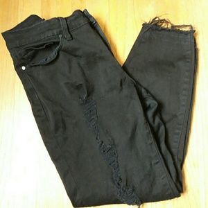 Size 10 a.n.a extremely distressed cropped pants